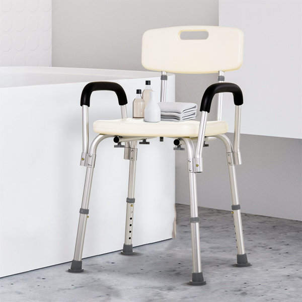 Belfry Bathroom Adjustable Shower Bench With Adjustable Back And